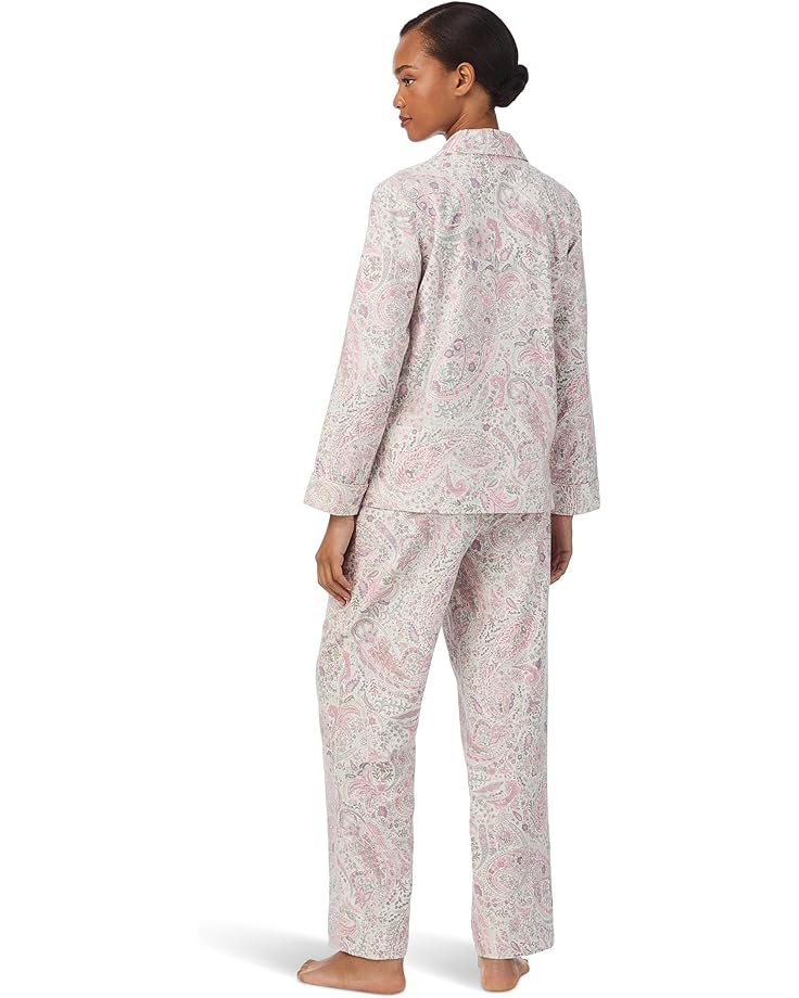 Lauren Ralph Lauren Woven Long Sleeve Notch Collar Long Pant Pajama Set - #2 of 3