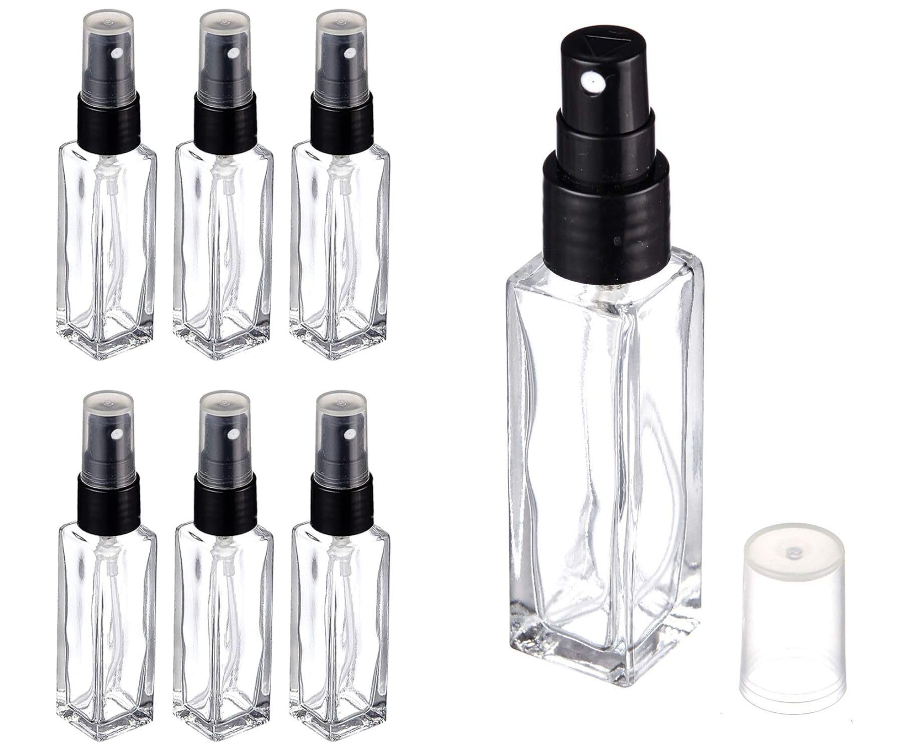 woodcrafthouse Glass empty perfume bottle spray 8ml set of 6.Clear Glass Travel Perfume Atomizer Refillable, Empty Tiny Sprayer Fragrance Scent Sample Spray Containers Cosmetics Essential Oil Dispensing Bottle-picture-13