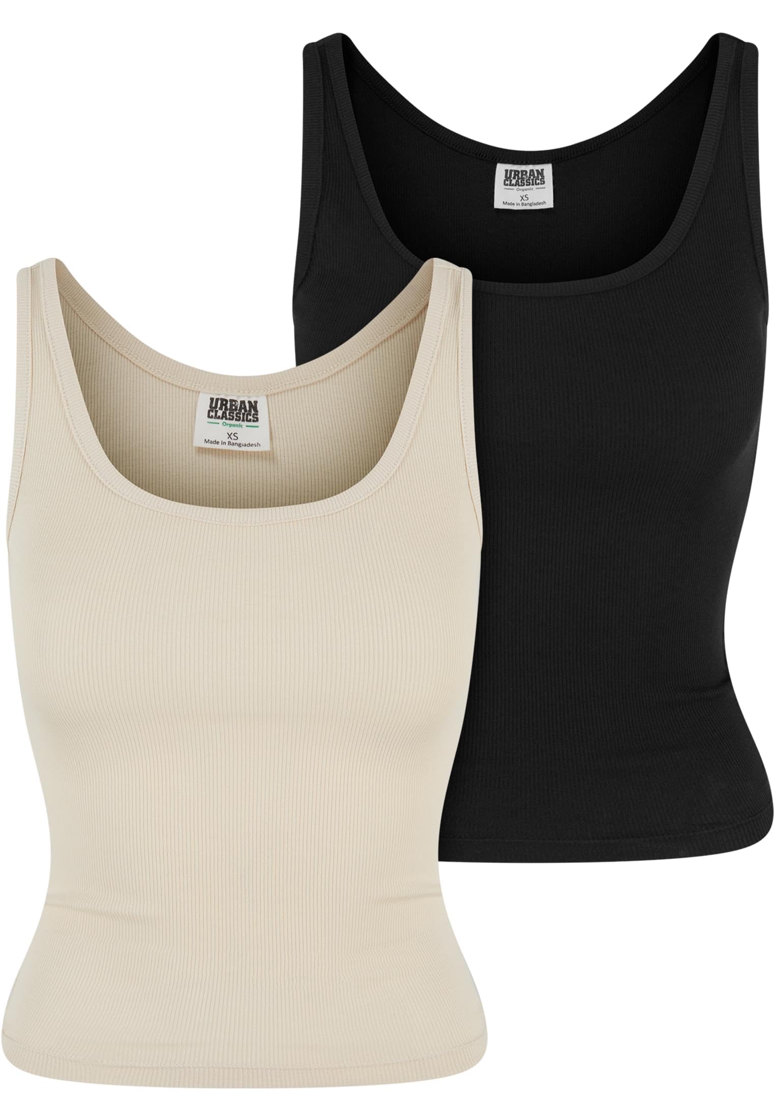 Urban Classics Podkoszulek Kobiety Damski Top Z Żeberkami, Organiczny, Basic, 2 Sztuki