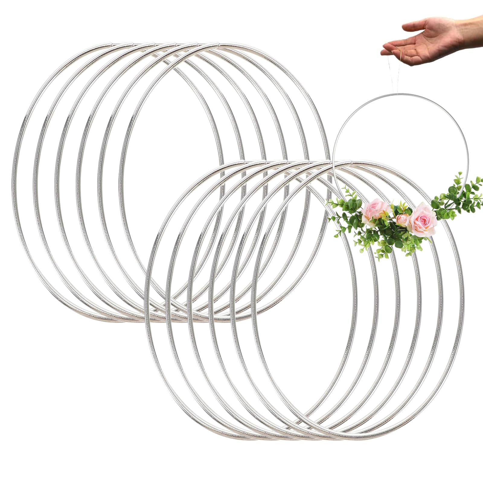 Lot De 4 Anneaux Métalliques Pour DIY – 50/100/150/200 Mm – Épaisseur 2,8 Mm – Formes Variées (carré, Cœur, Lune…)