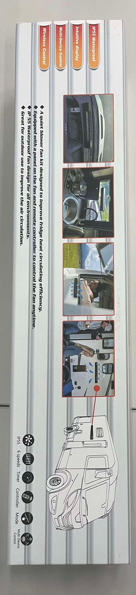 TITAN - Ventilador magnético y portátil IP55 para camping, navegación, cocina y uso doméstico - Compañero esencial para autocaravanas, TTC-SC60(B)