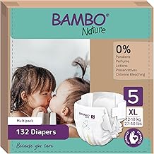 Bambo Nature Baby Diapers Size 5-12 to 18 kg (PACK 6 X 22UN)