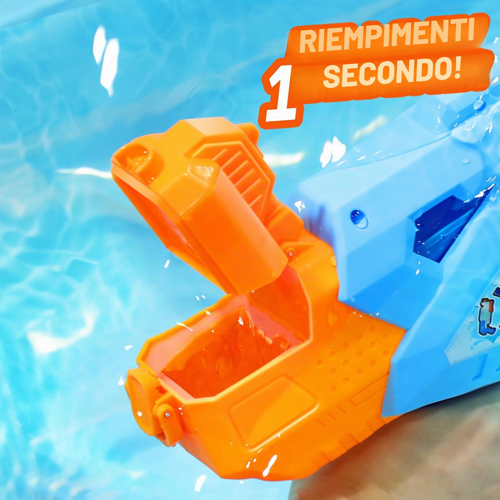 Quanquer Pistola ad acqua super 1200 ml per adulti e bambini – Confezione da 2 pistole ad acqua super con portata di 10 m – Idea regalo per battaglie estive in giardino piscina