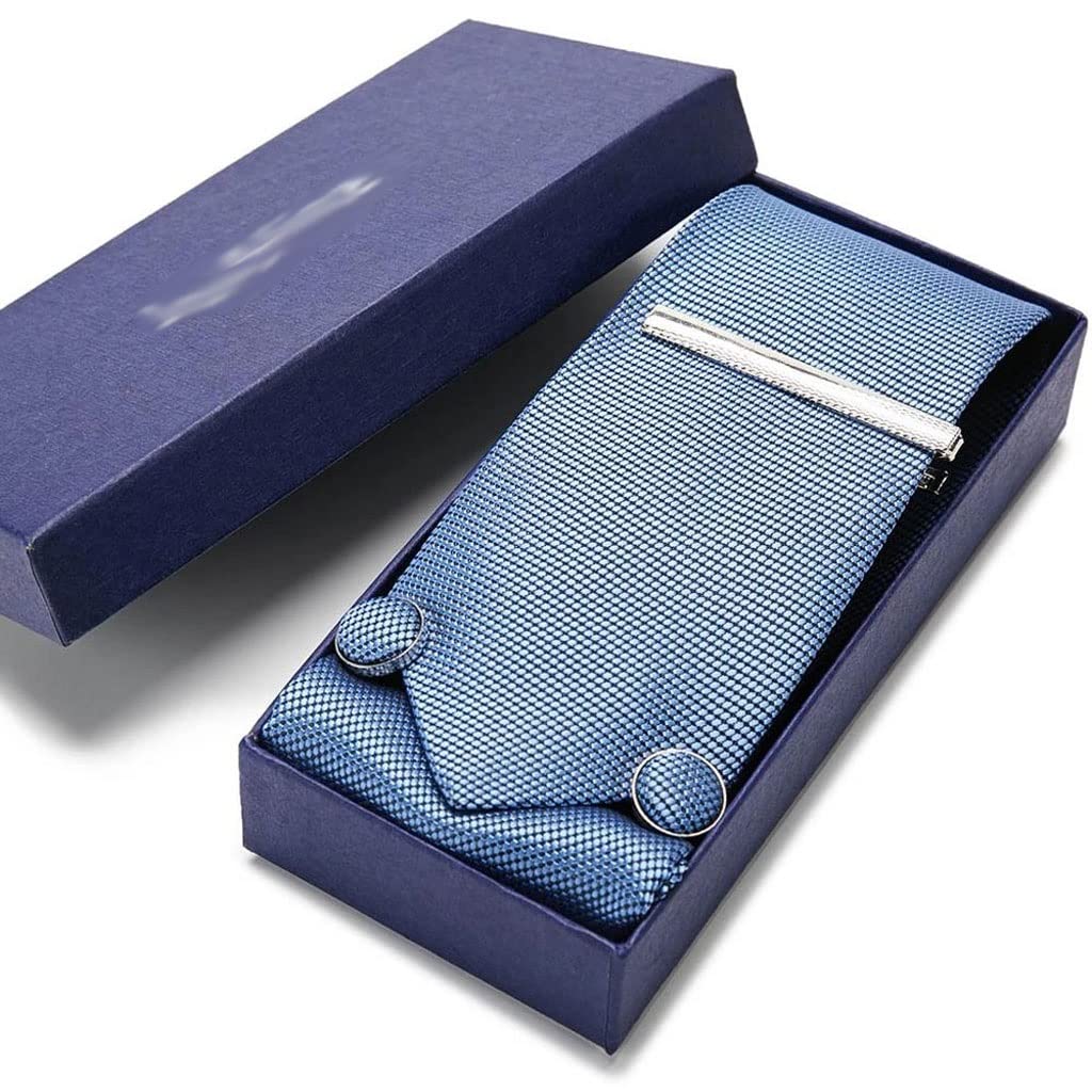 Manschettenknöpfe mit Geschenkbox Jacquard gewebte Krawatten-Set für Herren Hochzeitsfeier Geschenkbox Krawatten-Set