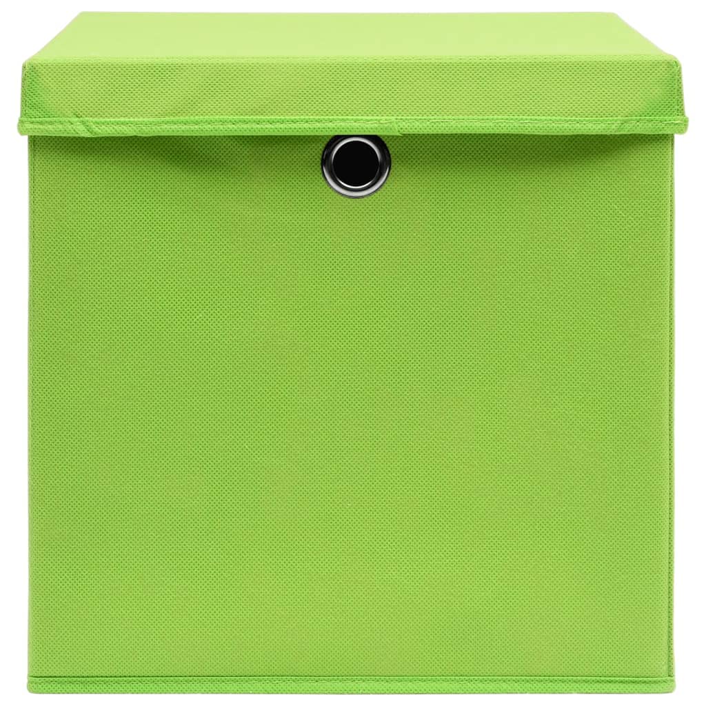 Aufbewahrung & Organisation – Haushaltsbedarf – Aufbewahrungsboxen mit Abdeckungen, 10 Stück, 28 x 28 x 28 cm, Grün