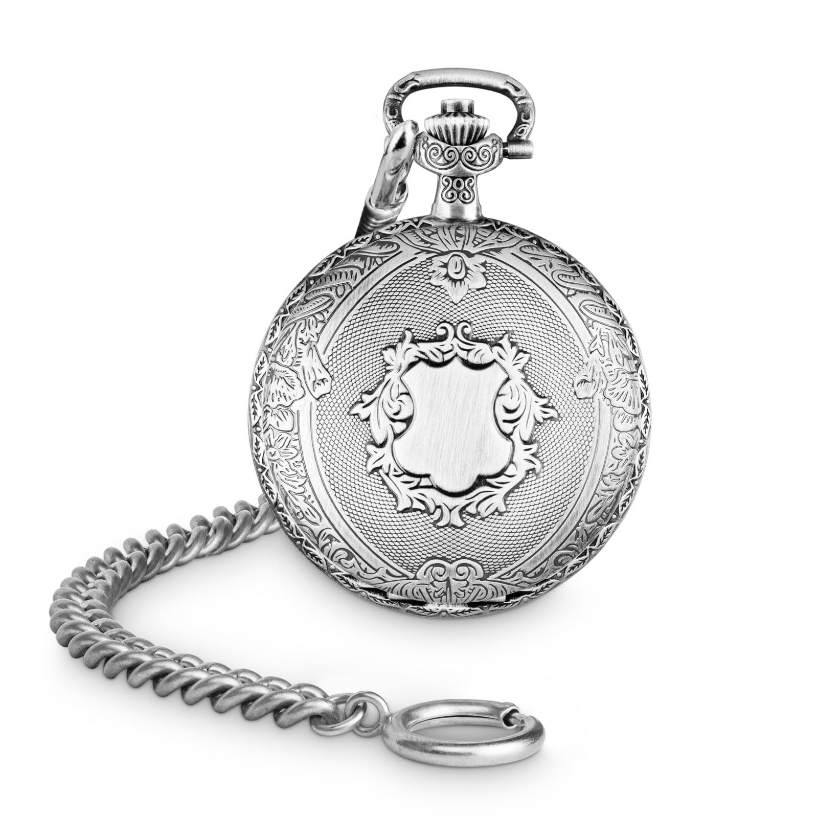 Hermann Jäckle Herren Taschenuhr Schöntal 2 Antiklook Handaufzug 50 mm | Made in Germany, Handaufzugswerk, kleine Sekunde, inklusive Kette und Reiseetui.