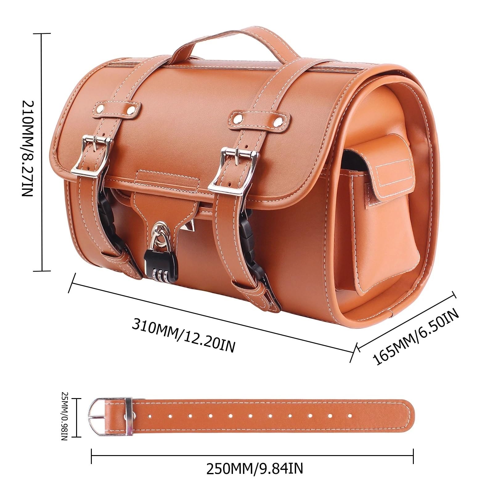 Motorradtasche Kompatibel Mit Yamaha, 1 Motorrad-Satteltaschen, Braun, Groß, Für Kapazität, wasserdichte Taschen, Seitliche Werkzeugtasche, Hinteres Reisegepäck Für Die Sitztasche