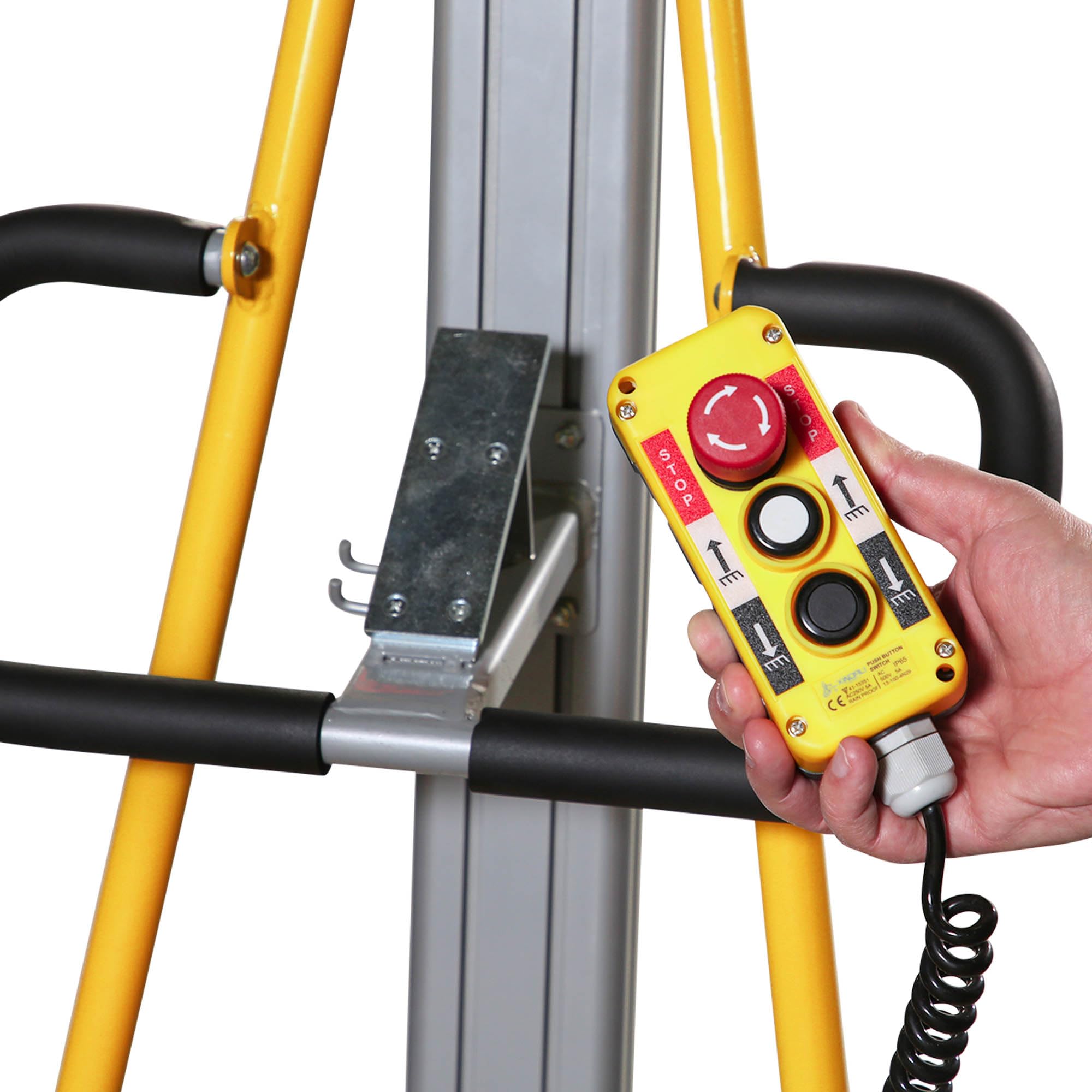 Ergonomischer Hubtisch Minilift Hochhubwagen semi-elektrisch, 150 kg Tragkraft, 2.000 mm Hubhöhe