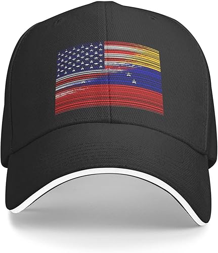 Gorra de golf de béisbol con bandera de Venezuela de EE. UU., Casquette, gorras de camionero al aire libre, ajustables, color negro personalizado,
