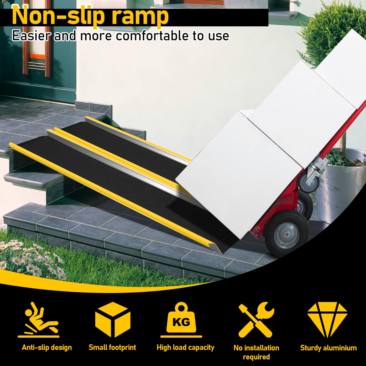 Rampes De Chargement Abtech - Longueur 1,50 M - Charge 400 Kg (200 Kg Par Rampe) - Pour Quad, Moto, Tondeuse - Revêtement Antidérapant