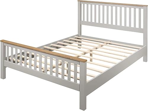 Miniatura 5 de Harper  Bright Designs Cama de plataforma de madera tamaño Queen con cabecera y estribo base de madera maciza con soporte de listones de madera