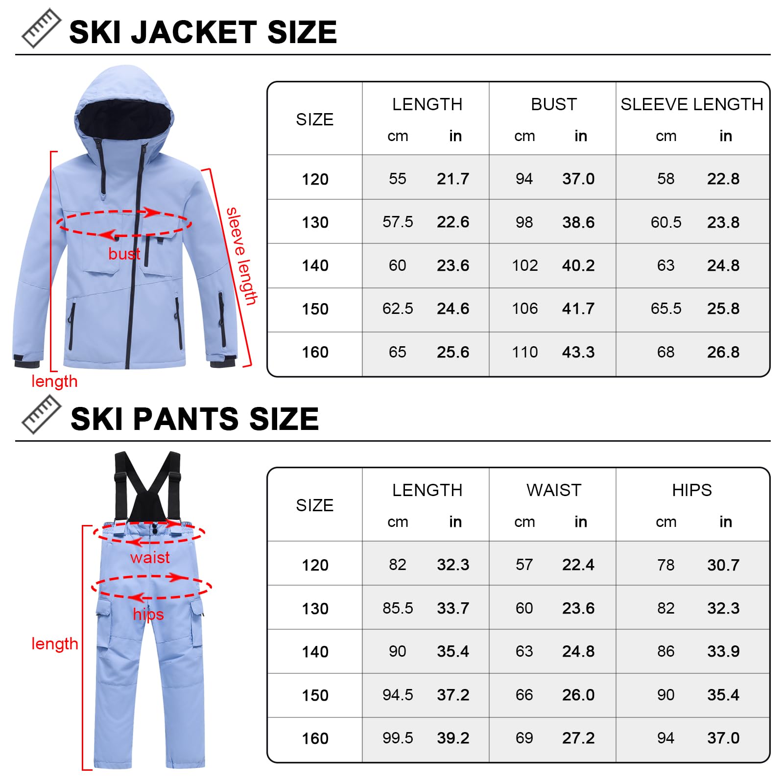Combinaison de Ski Fille à Capuche Coupe-vent et Imperméable Combinaisons de Neige Garçon Chaude Enfan Vêtements de Ski