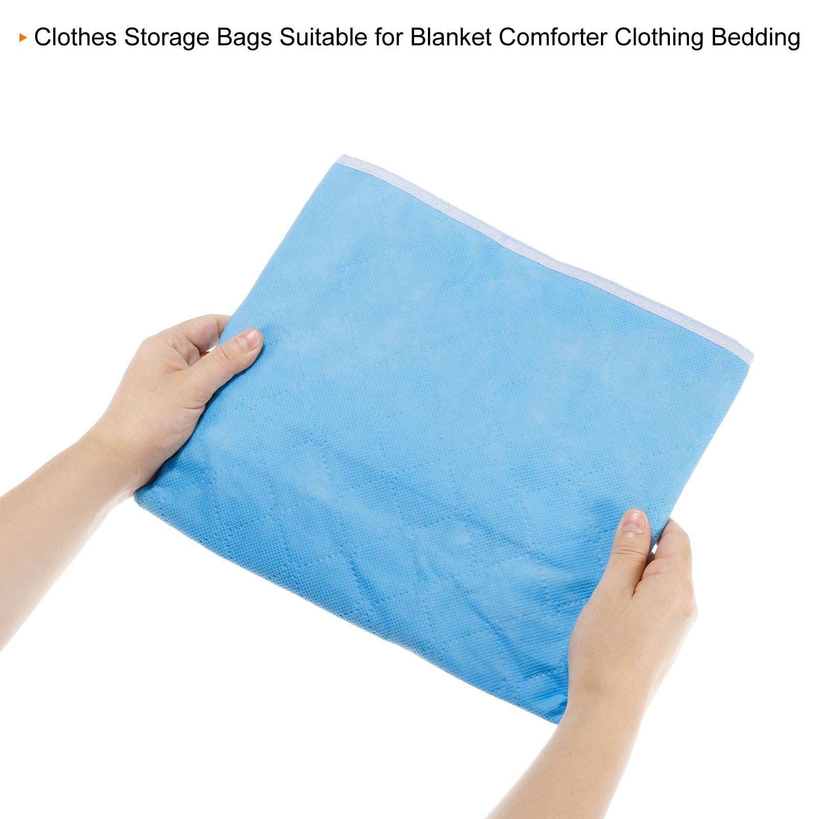 QUARKZMAN Vestiti Conservazione Borsa 3pz Pieghevole Conservazione Cestini per Vestiti Piumini Conservazione Borse con Rinforzato Maniglia Robusto Cerniera Armadio Organizzatore -Cielo Blu