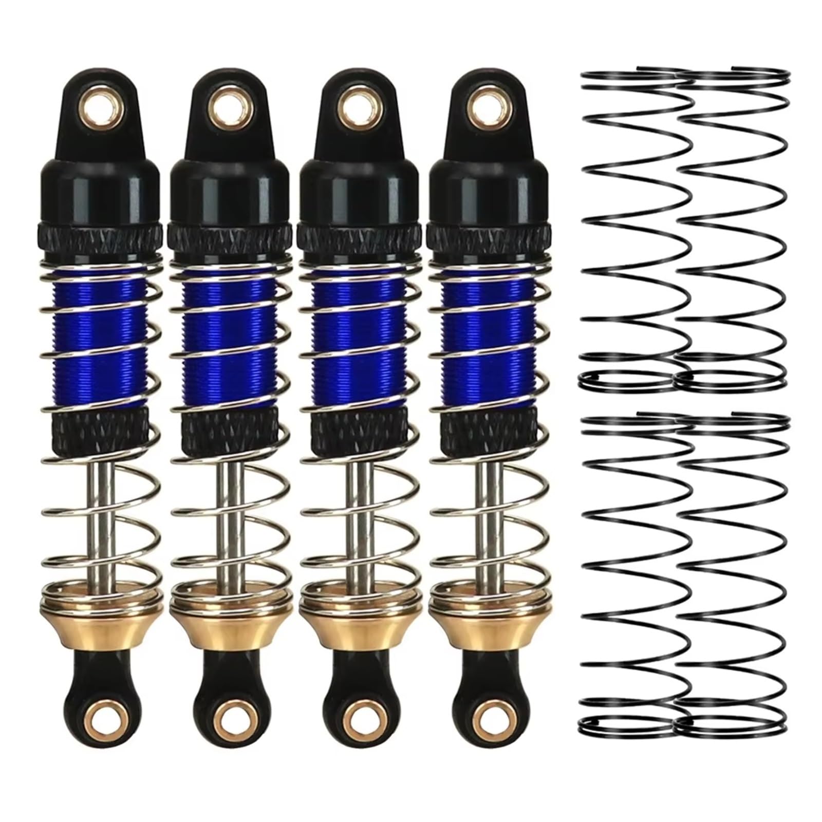 Do TRX4M 1/18 4 sztuki 53 mm metalowy amortyzator gwintowany amortyzator olejowy samochód RC pojazd gąsienicowy części akcesoria wymiana użytkowania amortyzator RC (niebieski)