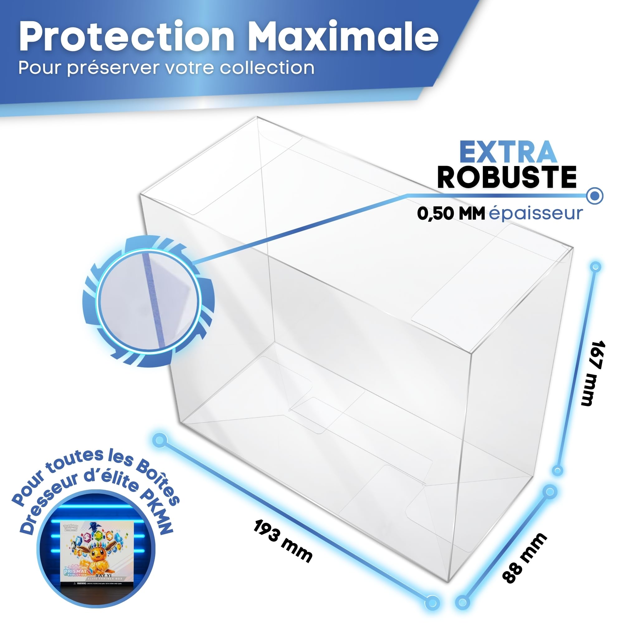Pack de 10 Protection ETB PKMN Gold – Protection ETB 0,5 mm avec Protection UV - Lot de Protections Souples pour Boîte Protection ETB et Elite Trainer Box