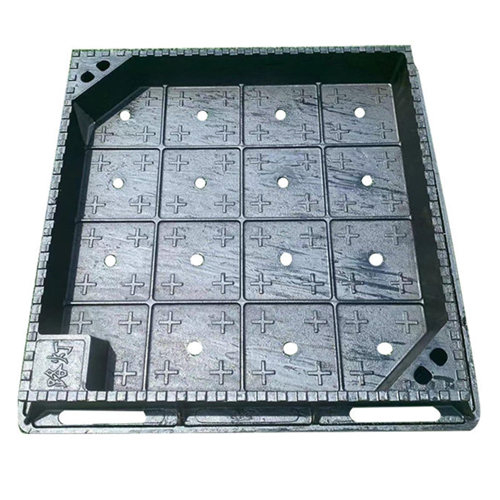 FCXWEVR Square Invisible Manhole CoverDuctile Iron Septic Tank Lid for Efficient Outdoor Draina in Lns Gardens Patios & Gas (70x70x8cm/28x28x3.1in)