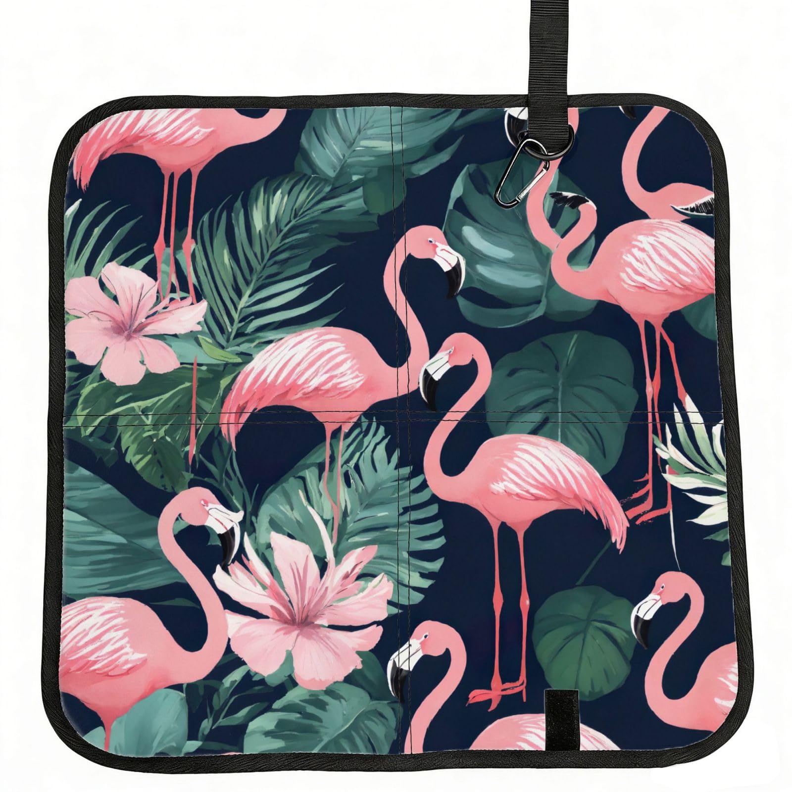 PPHGUT Pink Flamingo Print Foldable Seat Cushion Waterproof Portable Chair Pad Travel Outdoor Picnic Camping