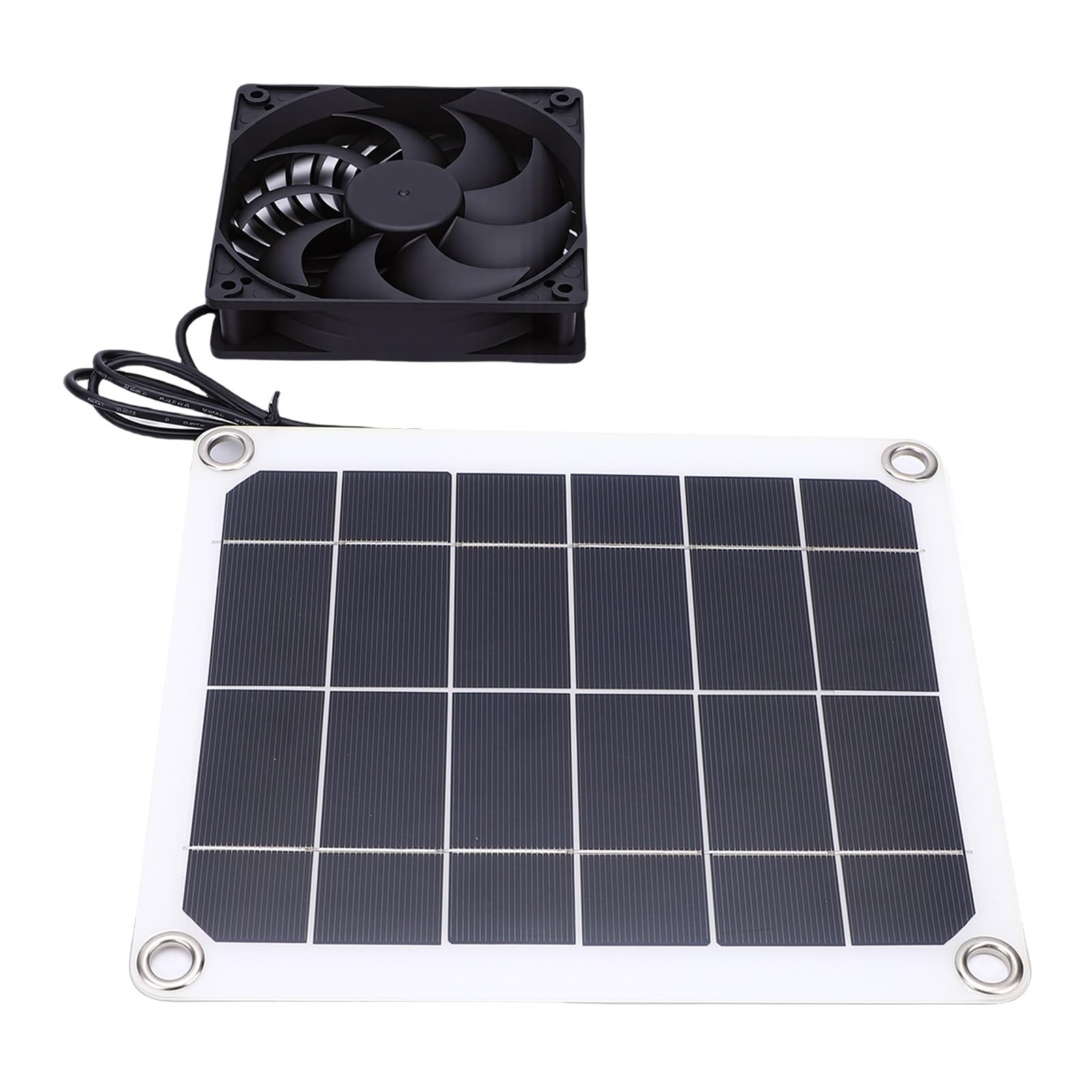 Muiltvoe Solar Exhaust Fan Kit, 7W Solar Panel Ventilator with Premium ABS for Pet House Chicken Coop Greenhouse Shed Kitchen RV