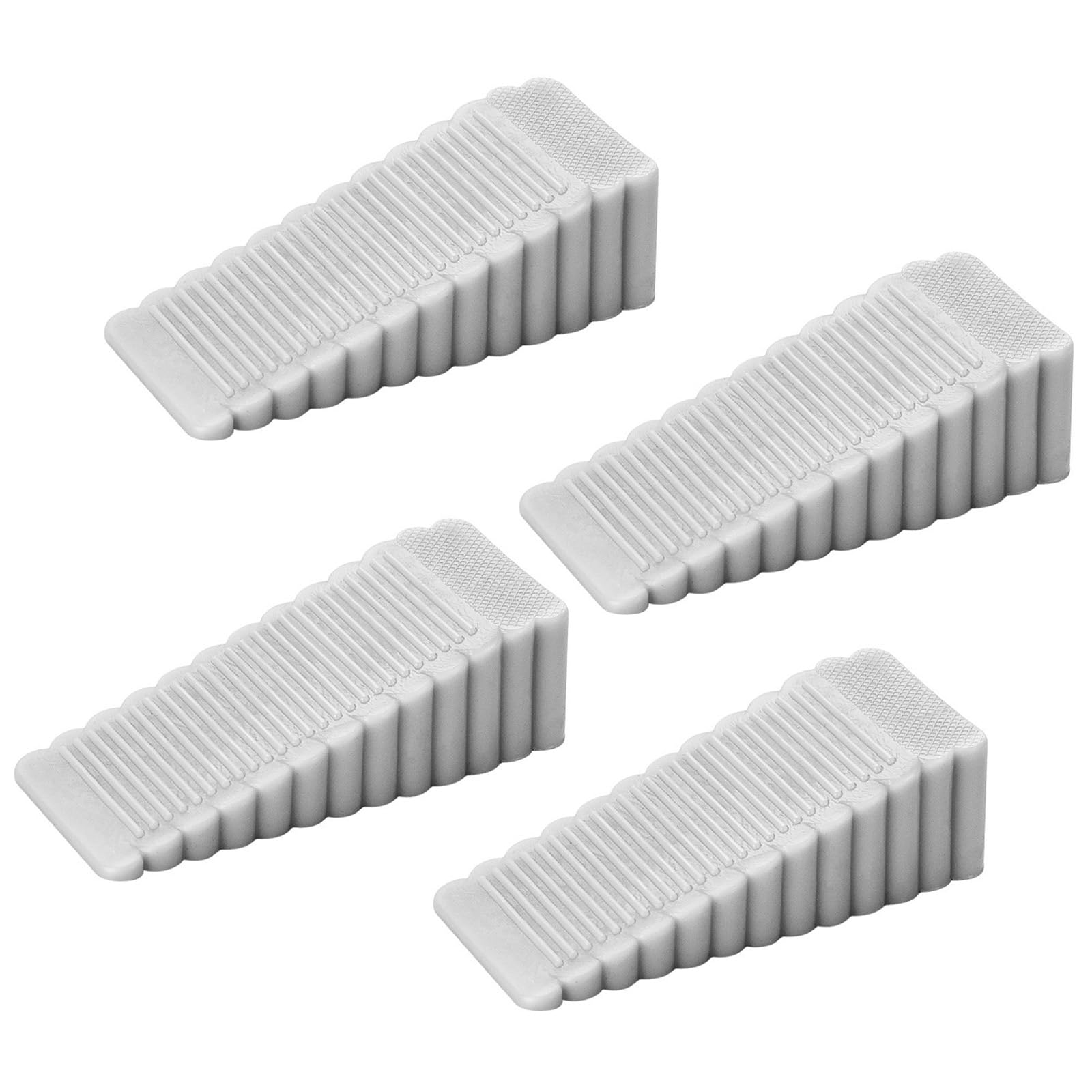 4PCS Door Stop, Door Wedges Indoors Rubber for Floor, Non-Slip Door Wedges Indoors Rubber for Home Office Bedroom Kitchen and All Floor Types (Grey, 9.5L x 4W x 2.7Th CM)