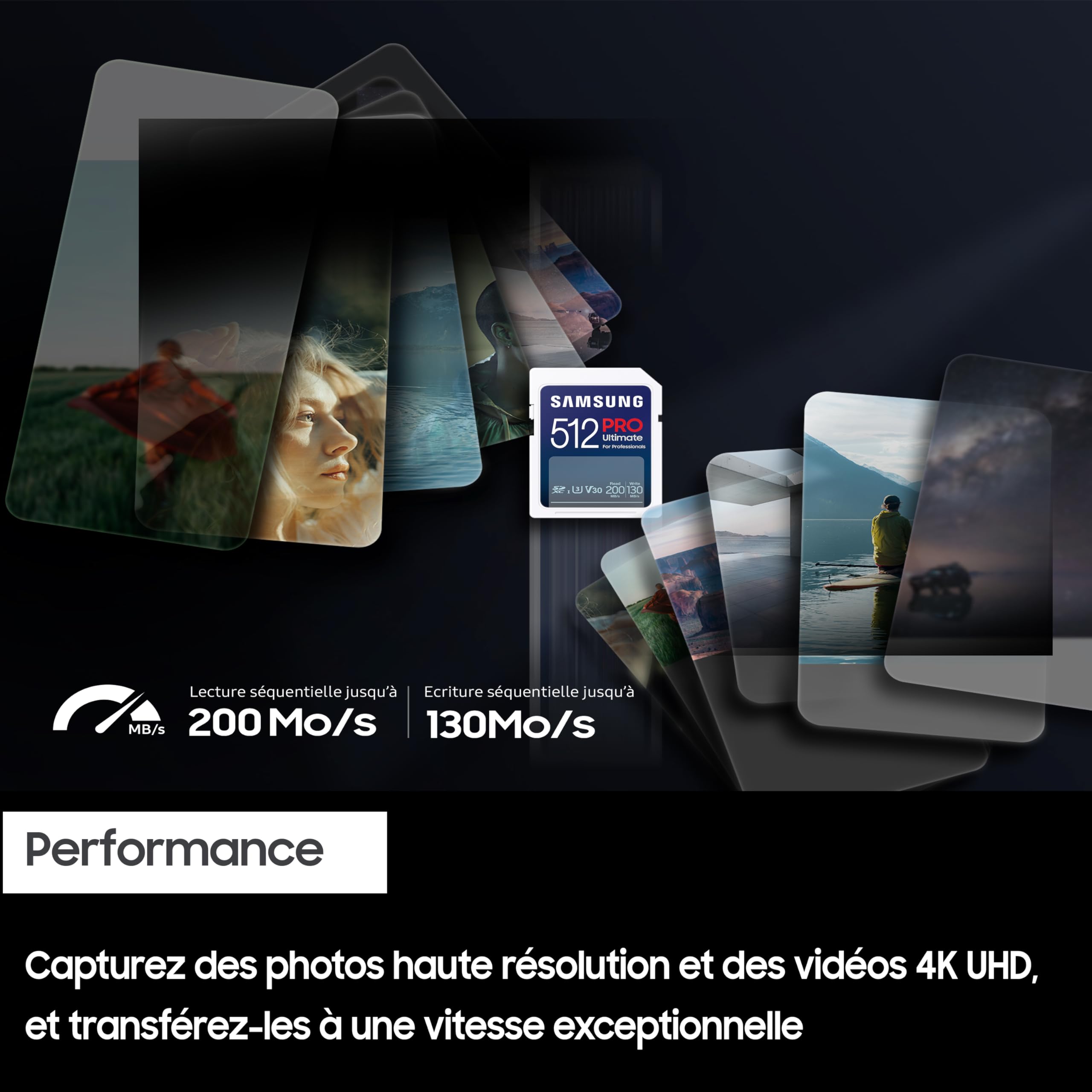 Samsung PRO Ultimate Carte SD MB-SY256S/WW, 256 Go, UHS-I, jusqu'à 200 Mo/s en Lecture
