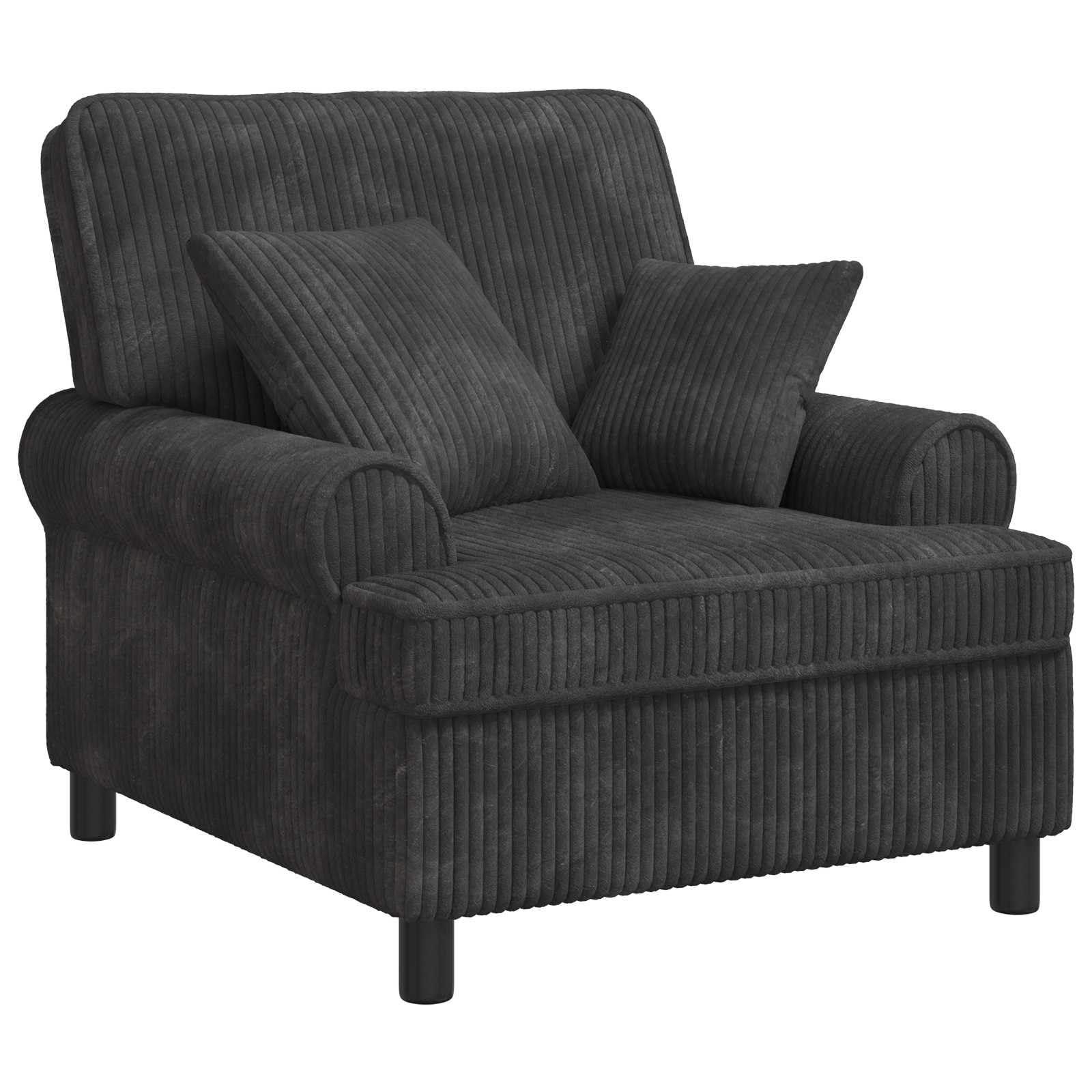 vidaXL Poltrona XL con Cuscini Grigio Scuro Tessuto a 1,5 linee