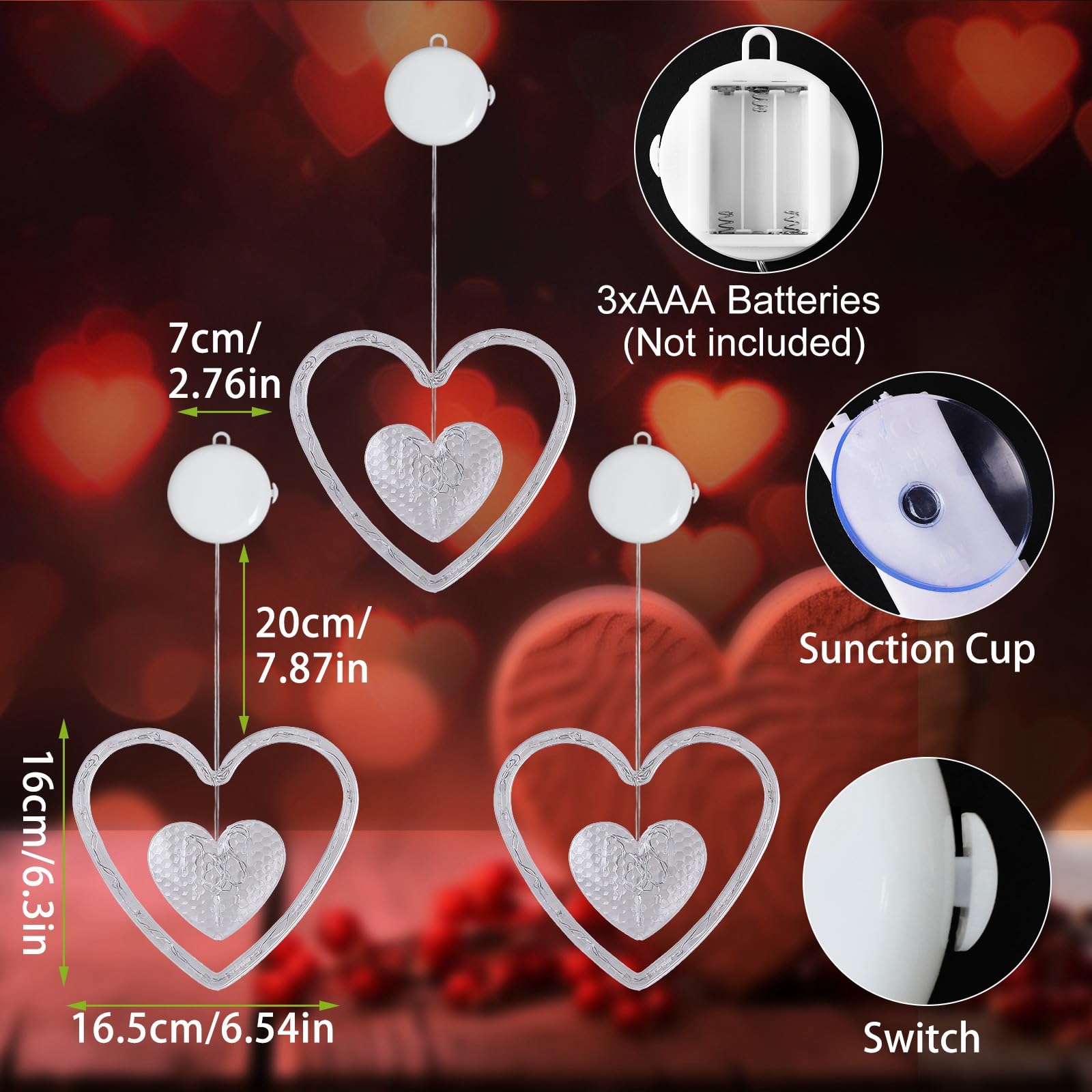 Amazon.com : (New) FUNIAO Valentine's Day Lights,3 Pack of Red