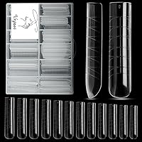 Vista 13 de 120 piezas de formas de uñas dobles, 12 tamaños, extensión media mate, poligel, cubierta completa, moldes de uñas con constructor de escalas, uñas