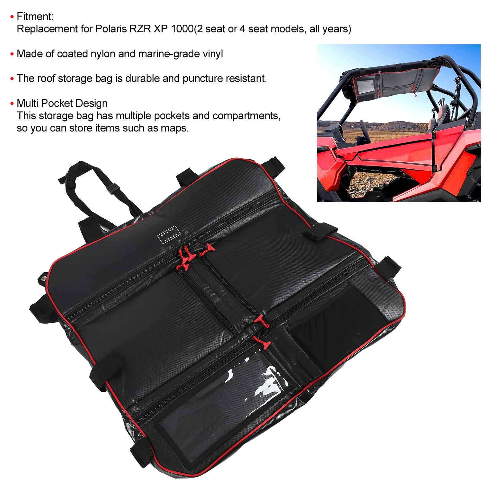 Yctze Borsa Portaoggetti Sopraelevata, Organizzatore a Soffitto con Tasche Multiple in Nylon e Vinile, Compatibile con XP 000