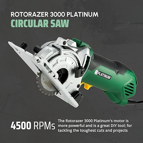 Miniatura 8 de ROTORAZER SAW Juego de Sierra Circular Compacta Platinum - Nuevo Modelo para 2024! Extra Potente - Cortes Más Profundos! Corta Paneles de Yeso,
