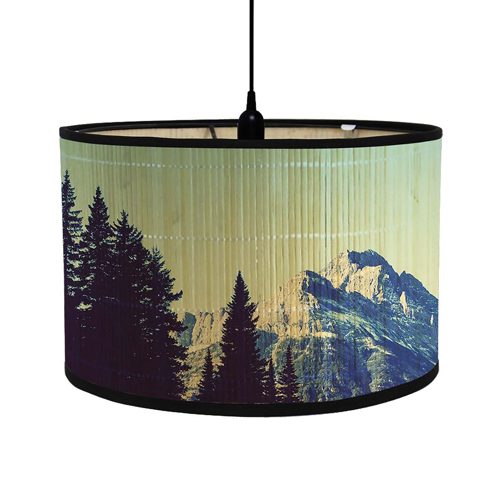 Retro Bamboo lampshade, Round Drum Shaped lampshade for Tables or Chandeliers, Suitable for Simple Ceiling Chandeliers in Living Rooms, bedrooms, corridors, and Reading Rooms (Style 25)