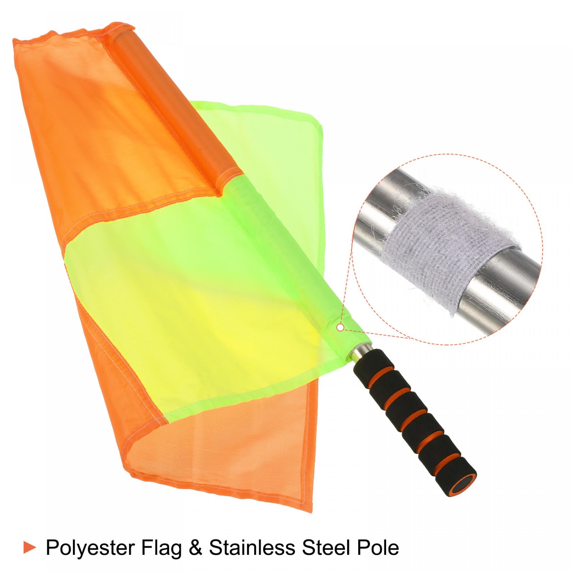 PATIKIL Schiedsrichter Fahne 4Pack Schiedsrichter Flagge Linienrichter Fahne mit Edelstahl Pol Schwamm Handgriff für Fußball Sport Leichtathletik mit Bordüre