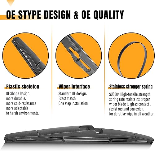 Vista 49 de AUTOBOO 12 limpiaparabrisas trasero de repuesto para Kia Sportage 2011-2016, Hyundai Elantra 09-12, Hyundai Tucson IX35 10-15, I30 - Repuesto