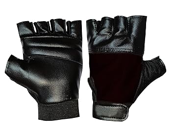 SIMRAN SPORTS Gym Gloves, Fitness Gloves, Black Leather Gym Gloves, Sports Gloves for Fitness and Training