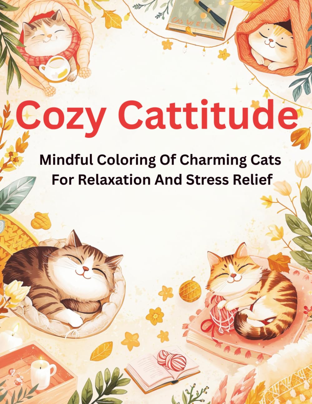 Cozy Cattitude: Mindful Coloring Of Charming Cats For Relaxation And Stress Relief