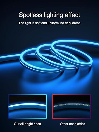 Miniatura 2 de Tira de luces de neón de 16.4 pies, para dormitorio para tira de luces LED RGB, luces LED impermeables IP65 para exteriores, con control remoto y
