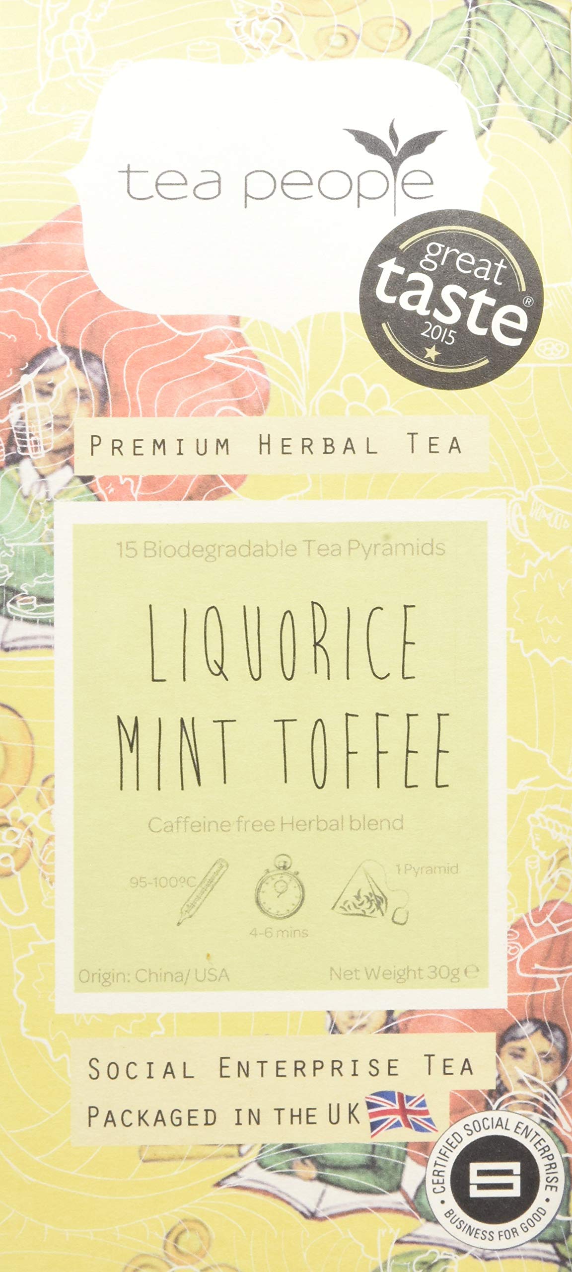 Tea People Liquorice Mint Toffee, 15 Tea Pyramids in Retail Pack