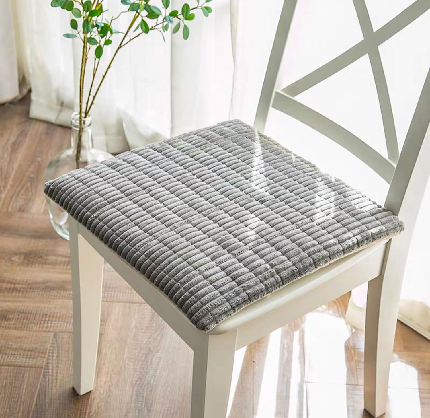 MGEMJMJ Simple Nordic Dining Chair Cushion, Thickened And Removable Chair Cushion, Modern Fabric Sedentary Office Chair Cushion(Size:50x50cm(20x20inch),Color:grey)