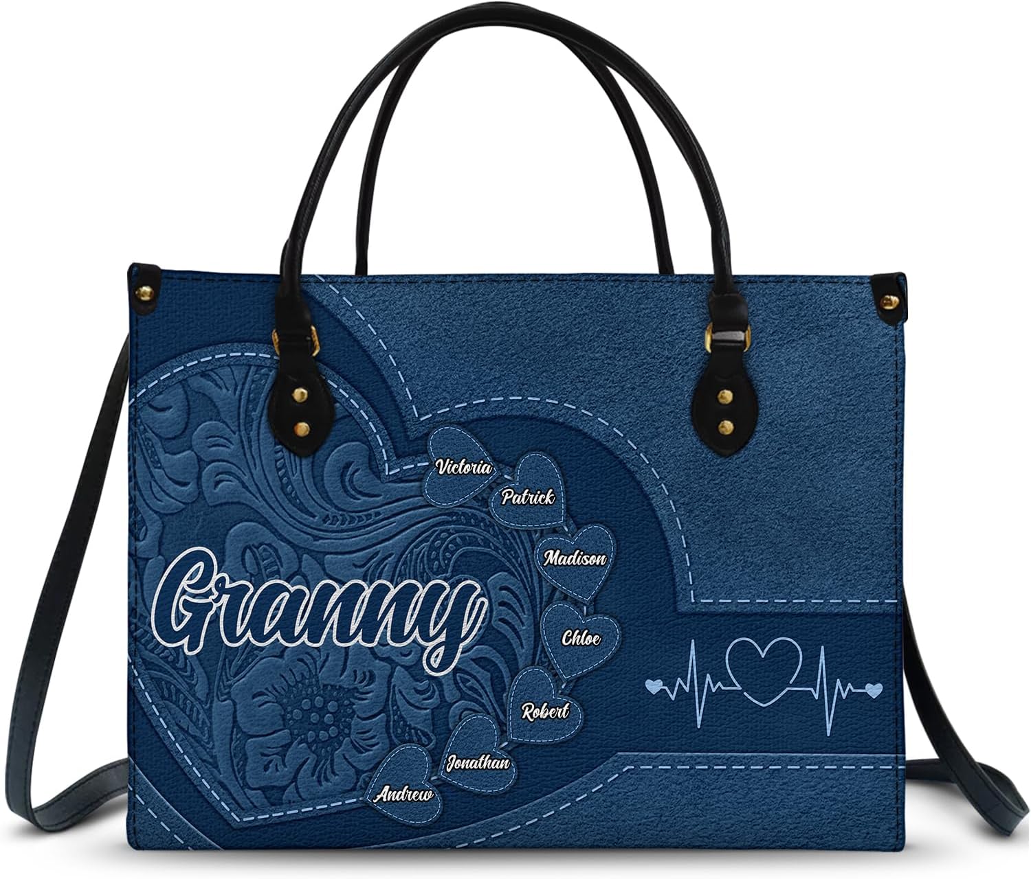 Personalized Combo Leather Wallet And Bag - Stylish Matching Handbag Set for Grandma Mom, Meaningful Family Keepsake, Birthday Mother's Day Holiday Present - Grandma Mommy's Little Sweethearts