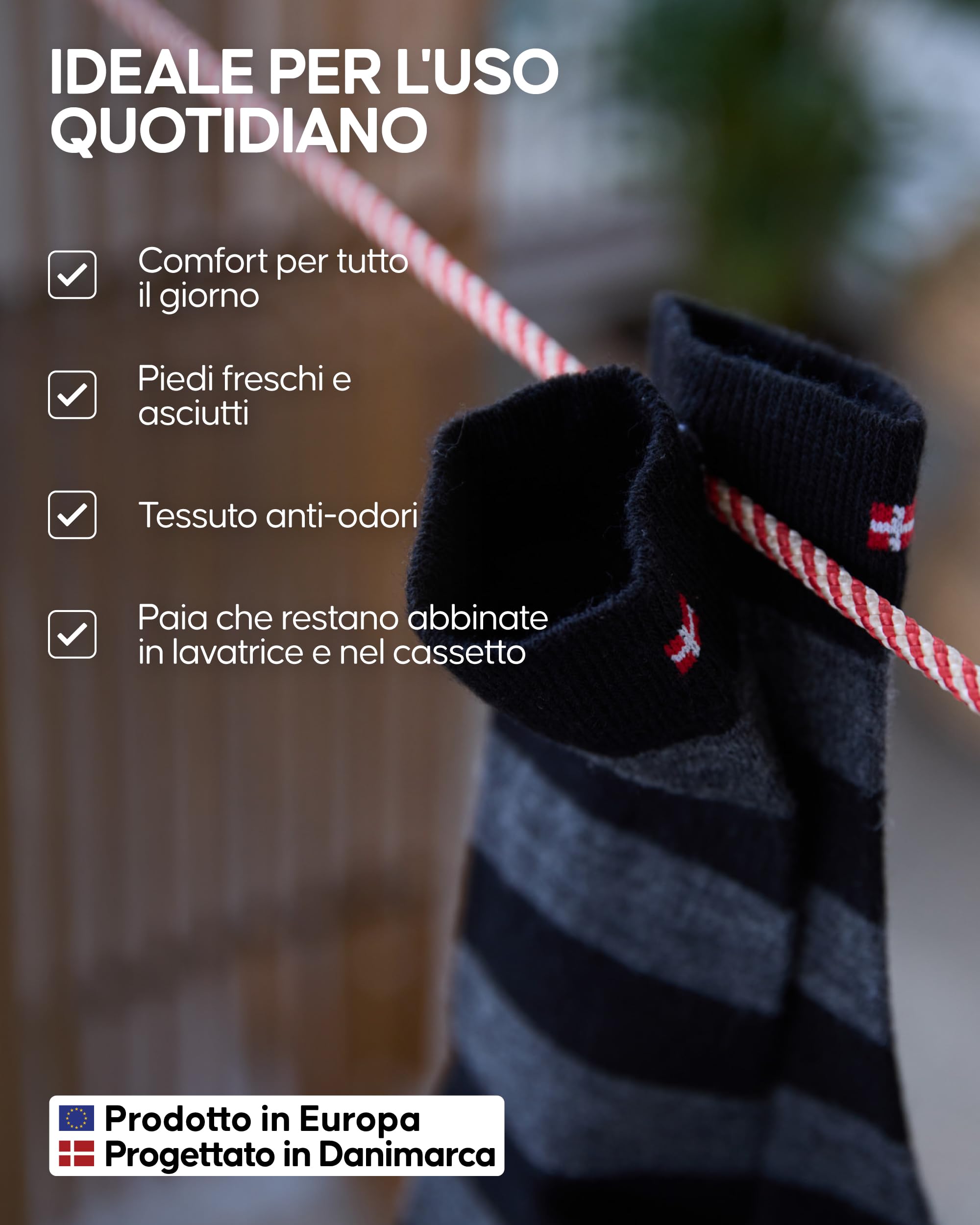 DANISH ENDURANCE Calzini con Bottone in Lana Merino, Anti-Umidità, Traspiranti, per Uomo e Donna, Calze Business Unisex, 3 o 5 Paia