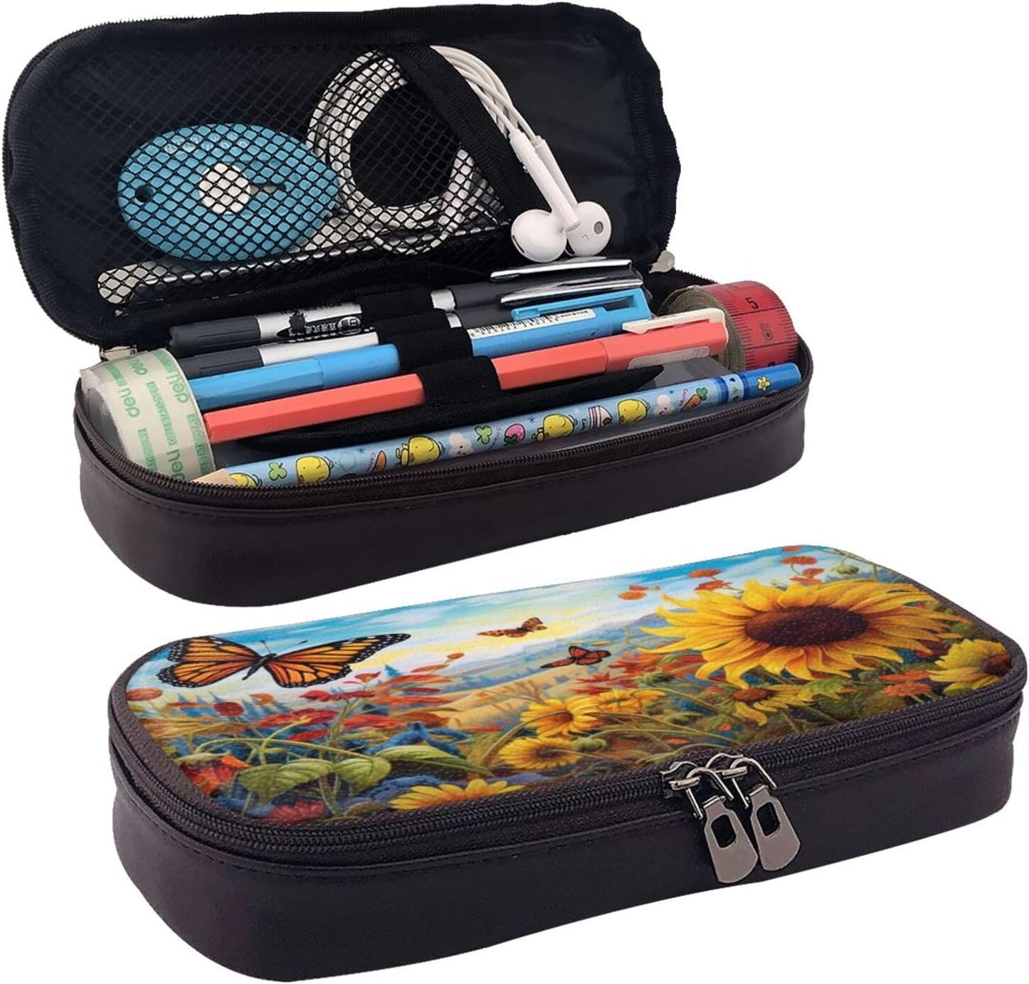 Sunflower Garden Double sided printed pencil case