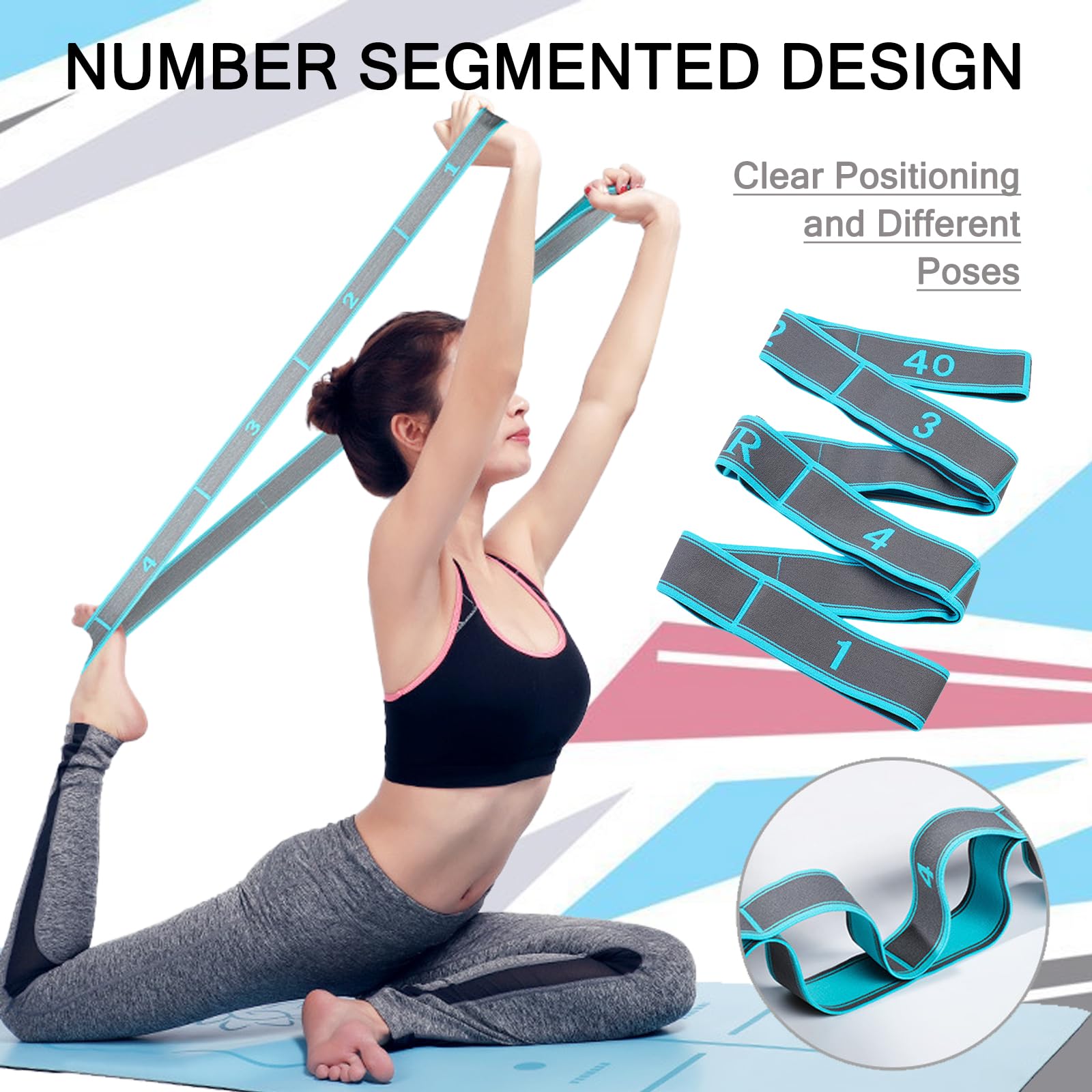 KEWUF Yoga Dehnungsband - Superelastisches Fitnessband Für Yoga & Pilates