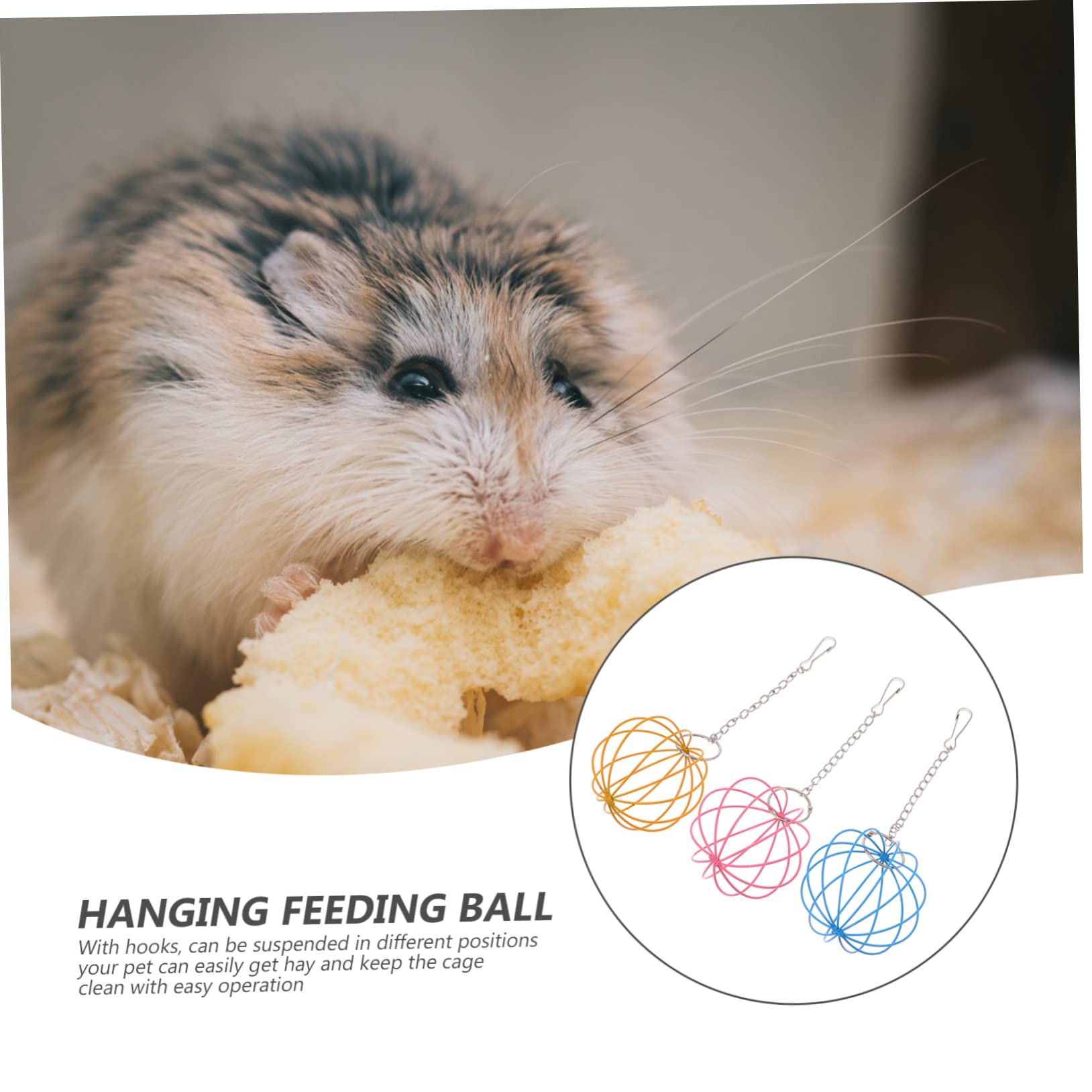 Beaupretty 9piezas Comedero Colgante para Conejos y Roedores Alimentador De Hierba Cadena para Hámsters Chinchillas y Cobayas