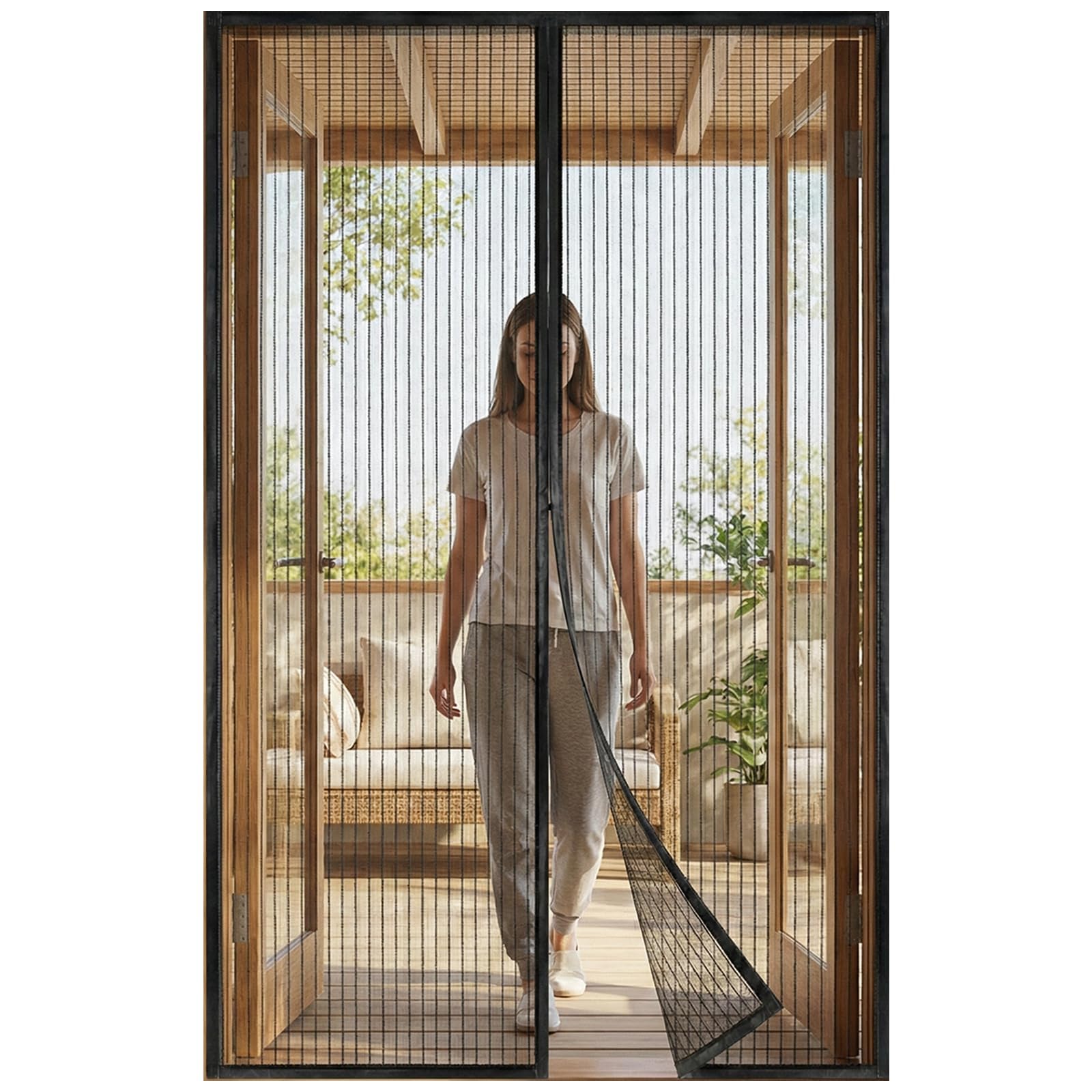Premium Magnetic Screen Door, Heavy-Duty Reinforced Mesh, Ultra-Dense Weave, Smooth Auto-Close, Pets &amp; Kids – Hands-Free, No-Gap Seal