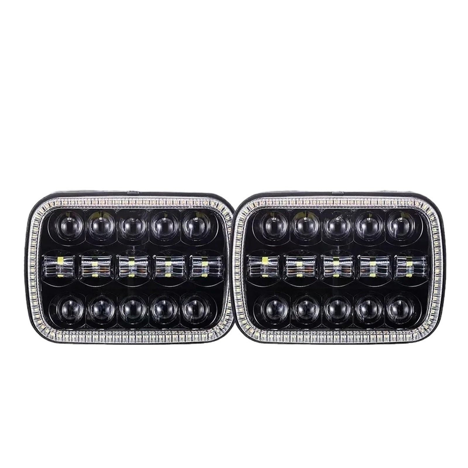 Bombilla Coche Faro LED Impermeable 7x6 Bombilla para coche | 90W 5X7 Blanco DRL Ámbar Intermitente H4 Cuadrado