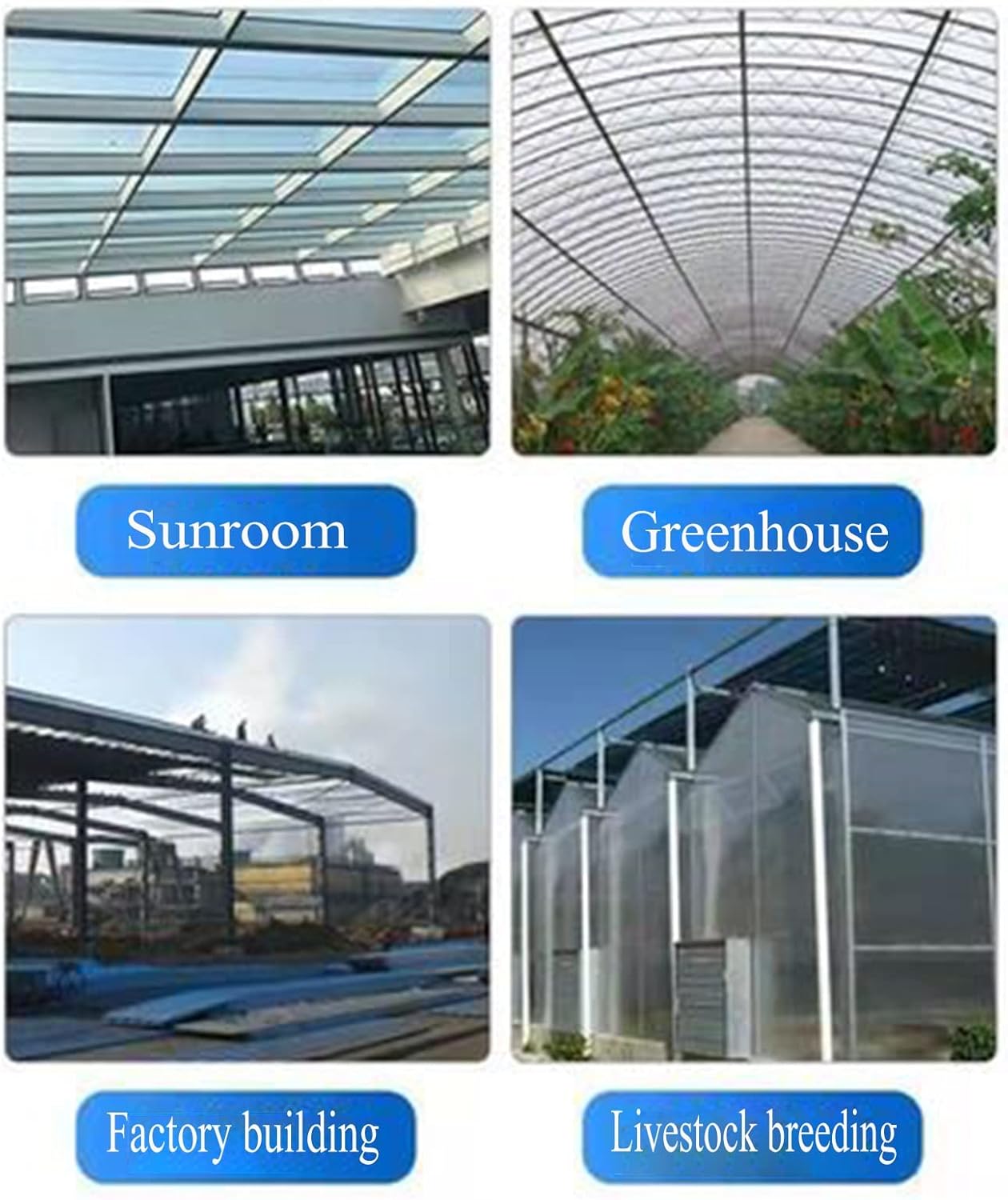 LFFH Polycarbonate Roofing Sheet, 1mm Flame Retardant Daylighting Panels Clear Roof Sheet Waterproof Cloth for Greenhouse (Color : 1mm, Size : 1.2mx1m)