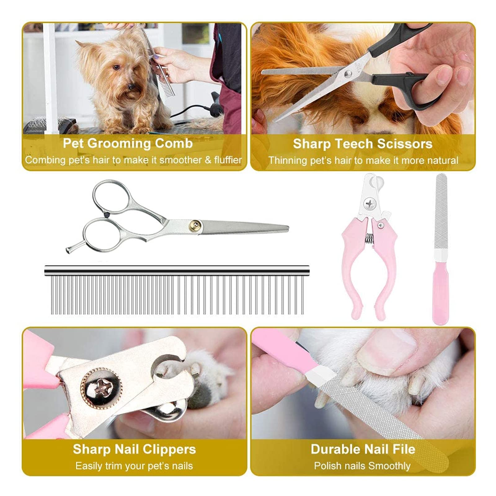 Cortapelo para Mascotas Perros Y Gatos, Maquina Pelo Perros Pelo Largo Cortapelos para Mascotas Perros, Carga Inalámbrica,Bajo Ruido Y Vibración, para Perros Pequeños Medianos Gatos