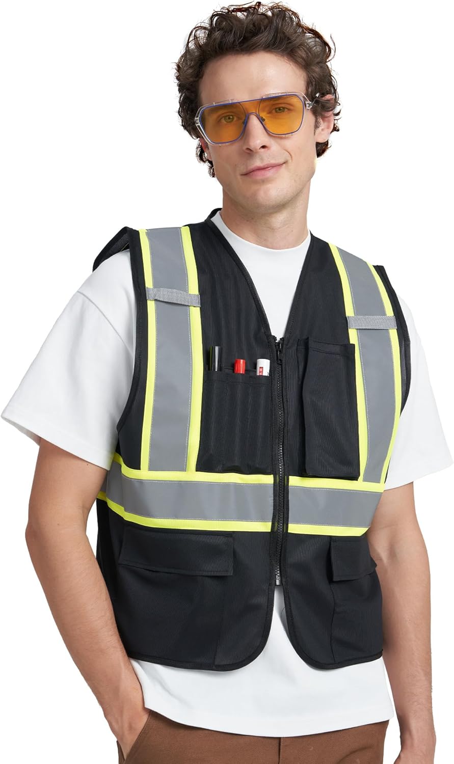 A-KSAFETY High Visibility Security Vest for Security Guards, Safety Workers, Construction & Men's Work - Image 4