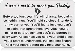 Daddy to Be Gifts for New Dad: Engravable Wallet Insert Card