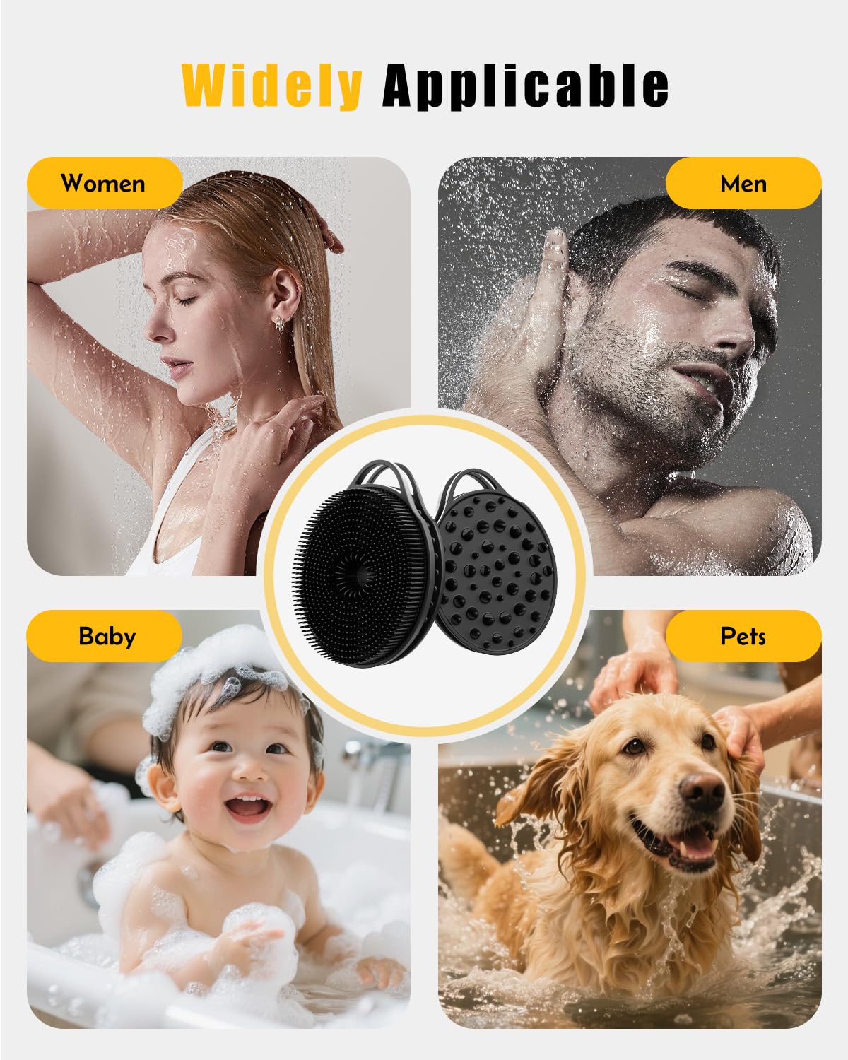 Limpiador corporal de silicona 2 en 1, exfoliante para masajes anticelulíticos, cepillo de ducha exfoliante para hombres y mujeres, elimina la piel muerta, reduce la celulitis, mejora la circulación