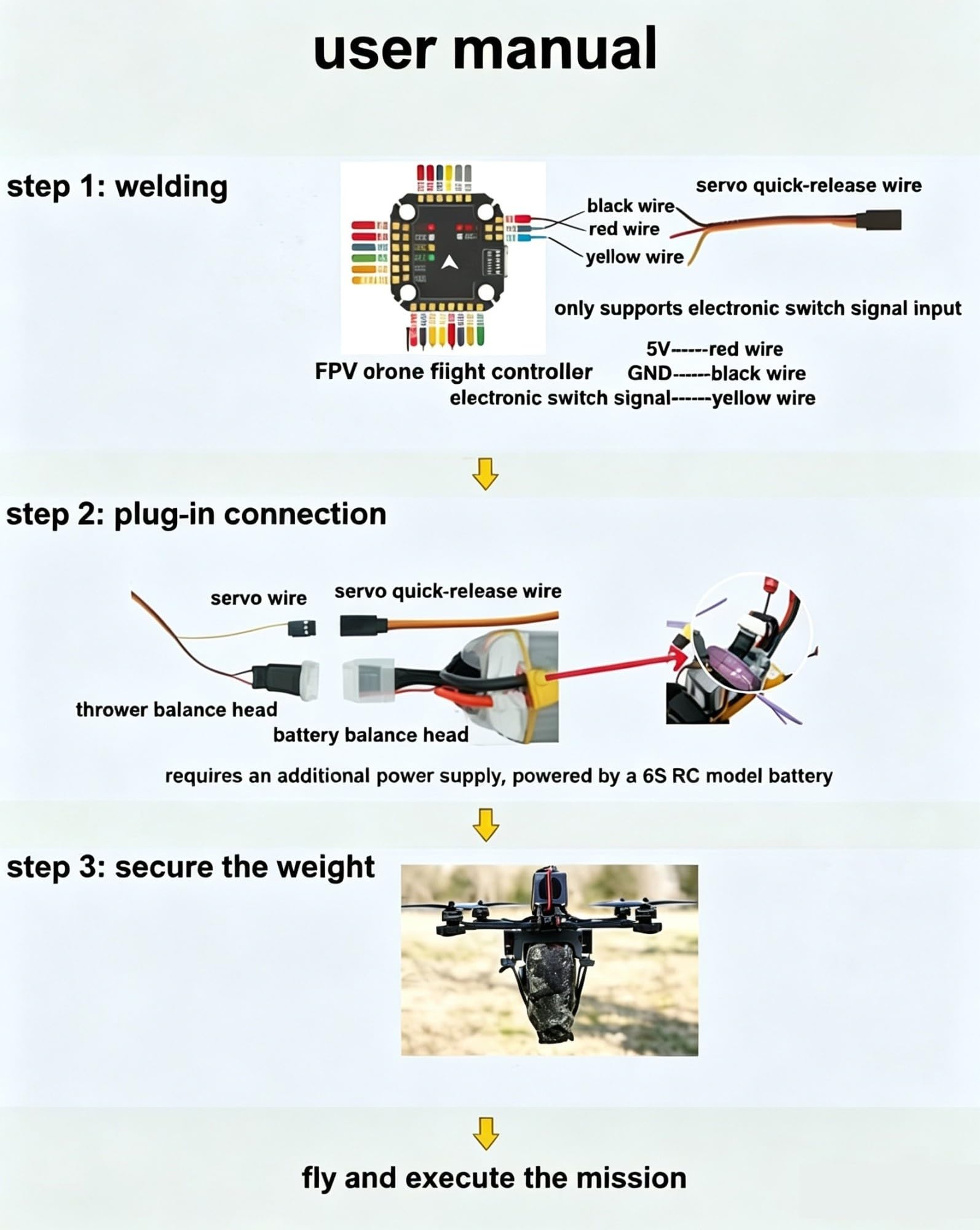 1PCS Sgancio Carico PETG ad Aria for Drone FPV RC Soccorso Emergenza